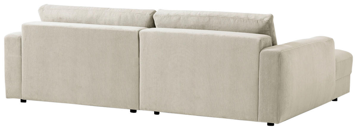 ECKSOFA in Cord Creme  176/250 cm  - Creme/Schwarz, MODERN, Textil (176/250cm) - Trendmanufaktur