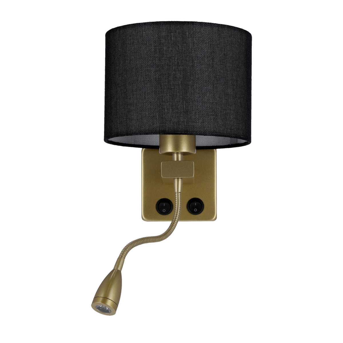 VÄGGLAMPA Polo 18/22/44 cm   - svart/guldfärgad, Basics, metall/plast (18/22/44cm)