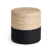 POUF Looma Struktur Uni 40/40/40 cm  - Goldfarben/Schwarz, Design, Textil (40/40/40cm) - Hanse Home