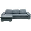 ECKSOFA in Echtleder Grau  195/309 cm  - Alufarben/Grau, Design, Leder/Metall (195/309cm) - Beldomo Premium