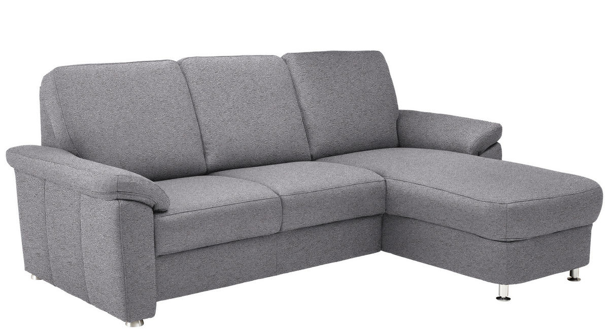 ECKSOFA in Webstoff Grau  - Chromfarben/Grau, Konventionell, Textil/Metall (220/163cm) - Beldomo System