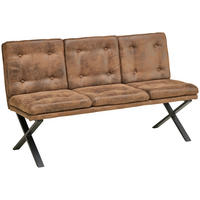 SITZBANK Metall, Textil Braun  - Schwarz/Braun, Lifestyle, Textil/Metall (160/90/41cm) - MID.YOU