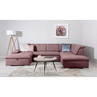 WOHNLANDSCHAFT Ramzes Beere  - Beere/Grau, Design, Textil/Metall (173/328/215cm) - MID.YOU