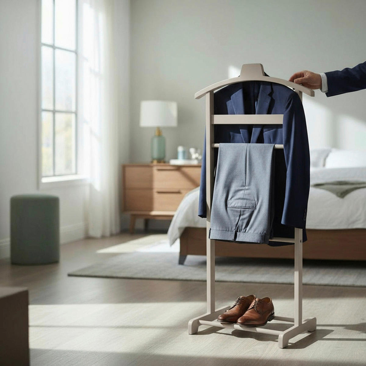 HERRENDIENER in Kaschmir 48/97/36 cm   - Kaschmir, Basics, Holz (48/97/36cm)