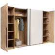 DREHTÜRENSCHRANK  in Kaschmir, Eiche Artisan  - Kaschmir/Schwarz, KONVENTIONELL, Holzwerkstoff/Metall (312,4/226,5/61,5cm) - Carryhome