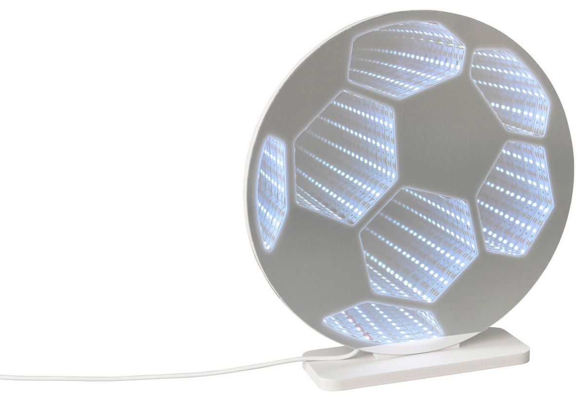 LED-DEKOLEUCHTE Football 23/24 cm  - Weiß, LIFESTYLE, Kunststoff/Metall (23/24cm) - Novel