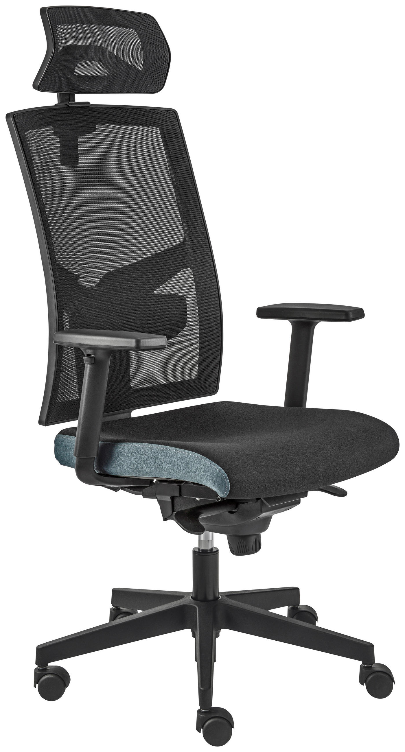 KANCELÁŘSKÉ KŘESLO, síťovina, černá - černá, Konvenční, textil/plast (52/119/64cm) - Novel