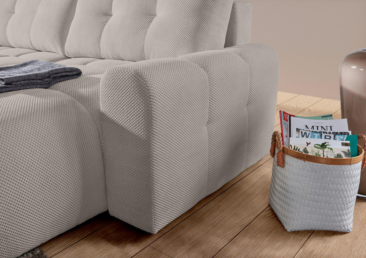 ECKSOFA Braun Flachgewebe  - Schwarz/Braun, KONVENTIONELL, Kunststoff/Textil (256/157cm) - Carryhome