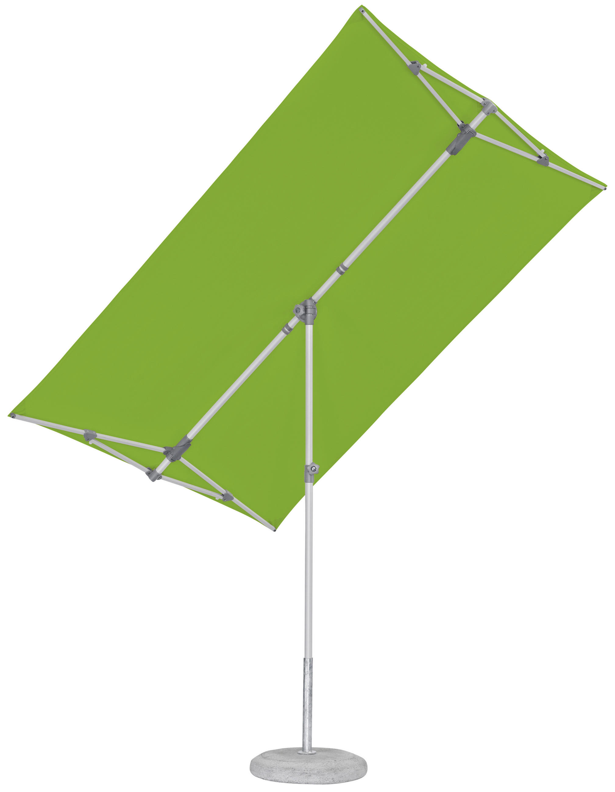 SONNENSCHIRM 210x150 cm Grün  - Silberfarben/Grün, KONVENTIONELL, Textil/Metall (210/150cm) - Suncomfort by Glatz