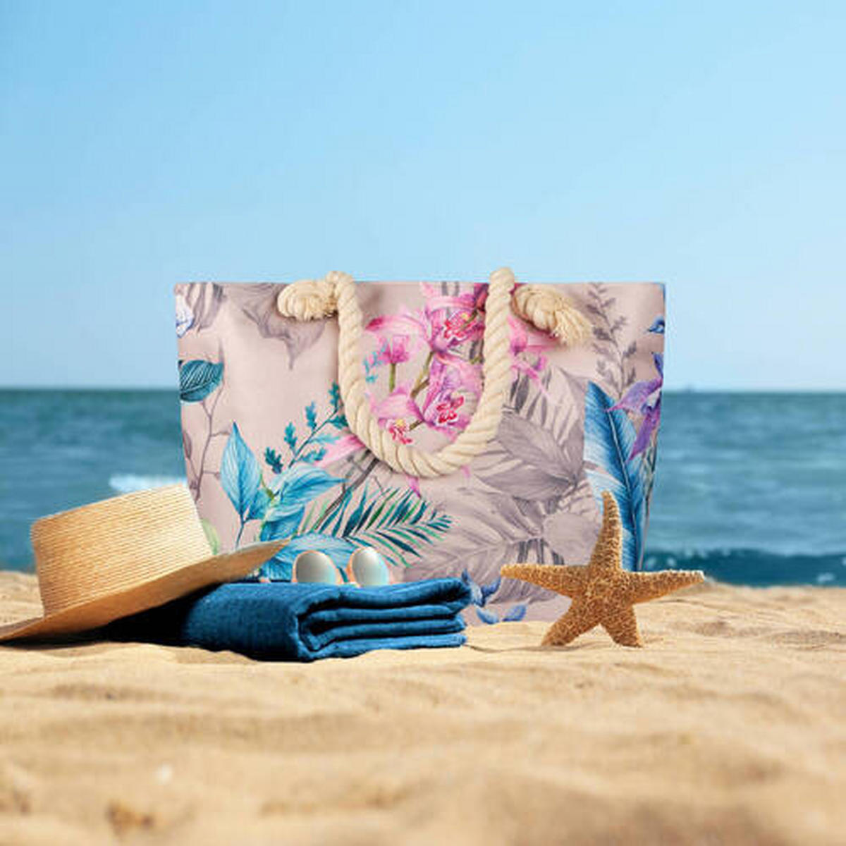 STRANDTASCHE - Multicolor, KONVENTIONELL, Textil (43/60cm)