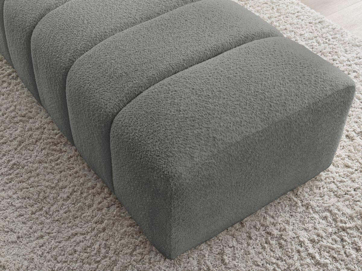 HOCKER ANNECY Bouclé Dunkelgrau  - Dunkelgrau/Schwarz, MODERN, Kunststoff/Textil (146/45/68cm)