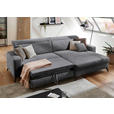 ECKSOFA inkl. Funktion Grau Cord  - Schwarz/Grau, KONVENTIONELL, Textil/Metall (290/178cm) - Cantus