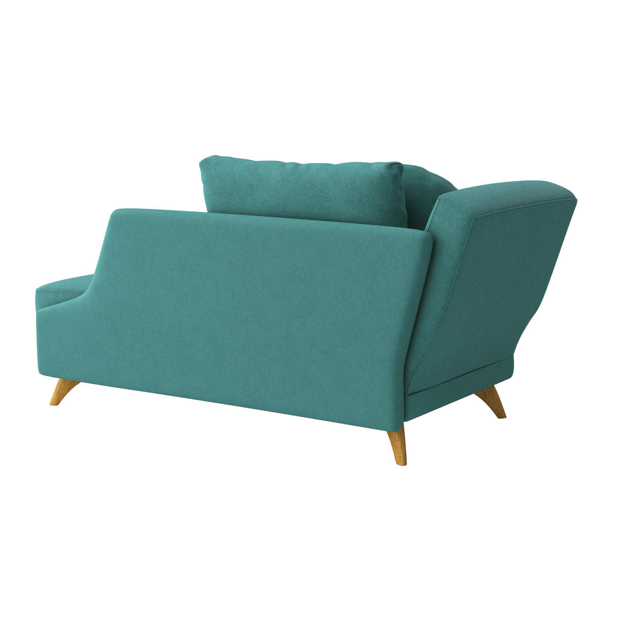 RÉCAMIERE in Flachgewebe Petrol  - Eichefarben/Petrol, Modern, Holz/Textil (205/74/94cm) - Bali
