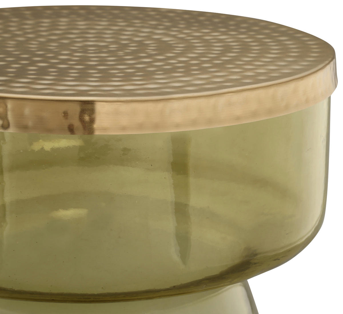 SIDOBORD i metall, glas  - grön/guldfärgad, Design, metall/glas (36/48cm) - Kayoom