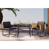 BALKONSET  3-teilig  - Dunkelgrau/Anthrazit, MODERN, Kunststoff/Textil (69,5/74/70cm) - Ambia Garden