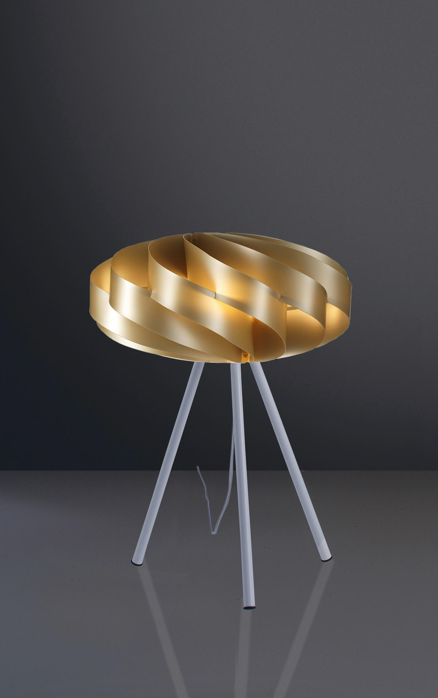 TISCHLEUCHTE - Goldfarben, KONVENTIONELL, Kunststoff/Metall (40/53cm)