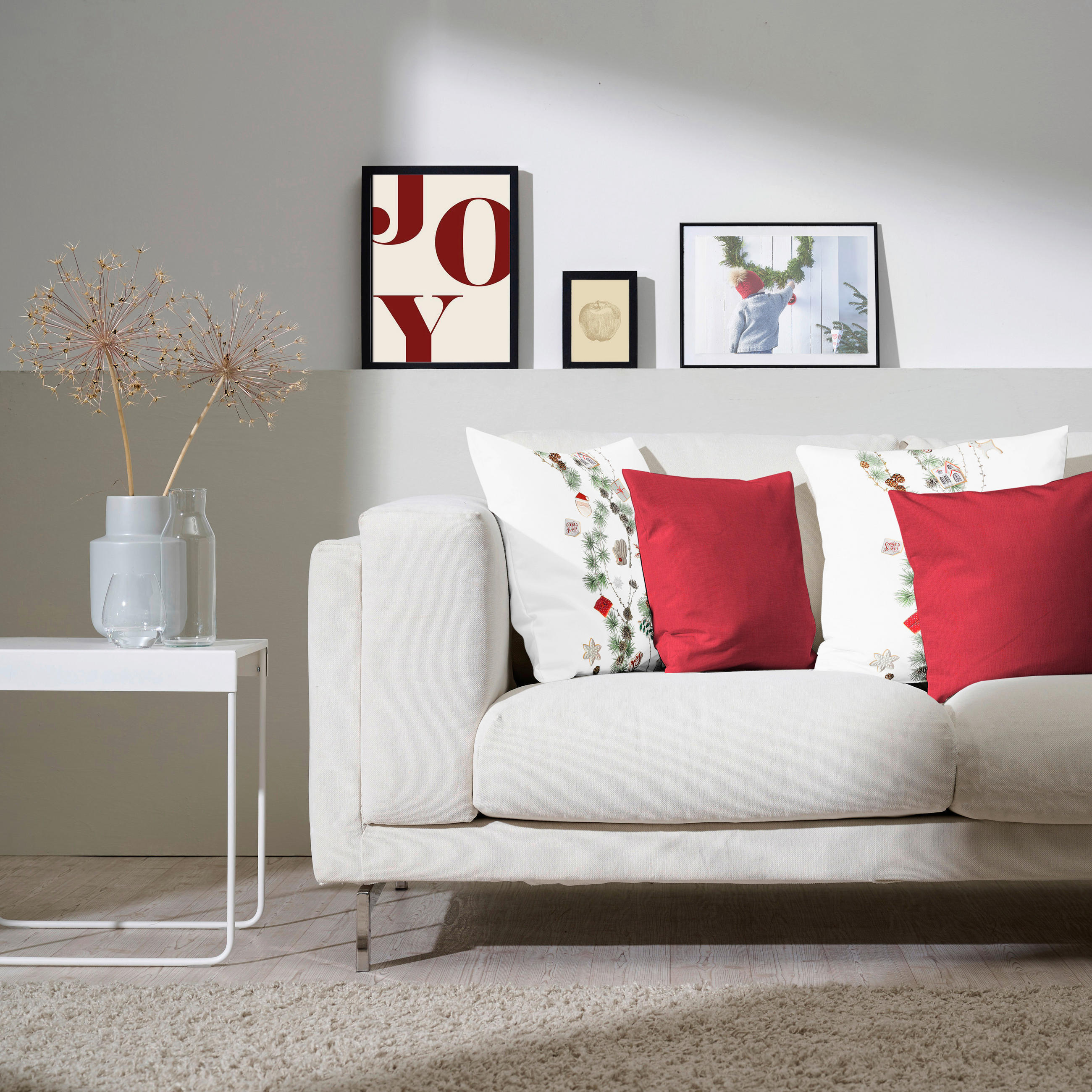KISSENHÜLLE 49/49 cm  - Rot/Weiß, Design, Textil (49/49cm) - Apelt