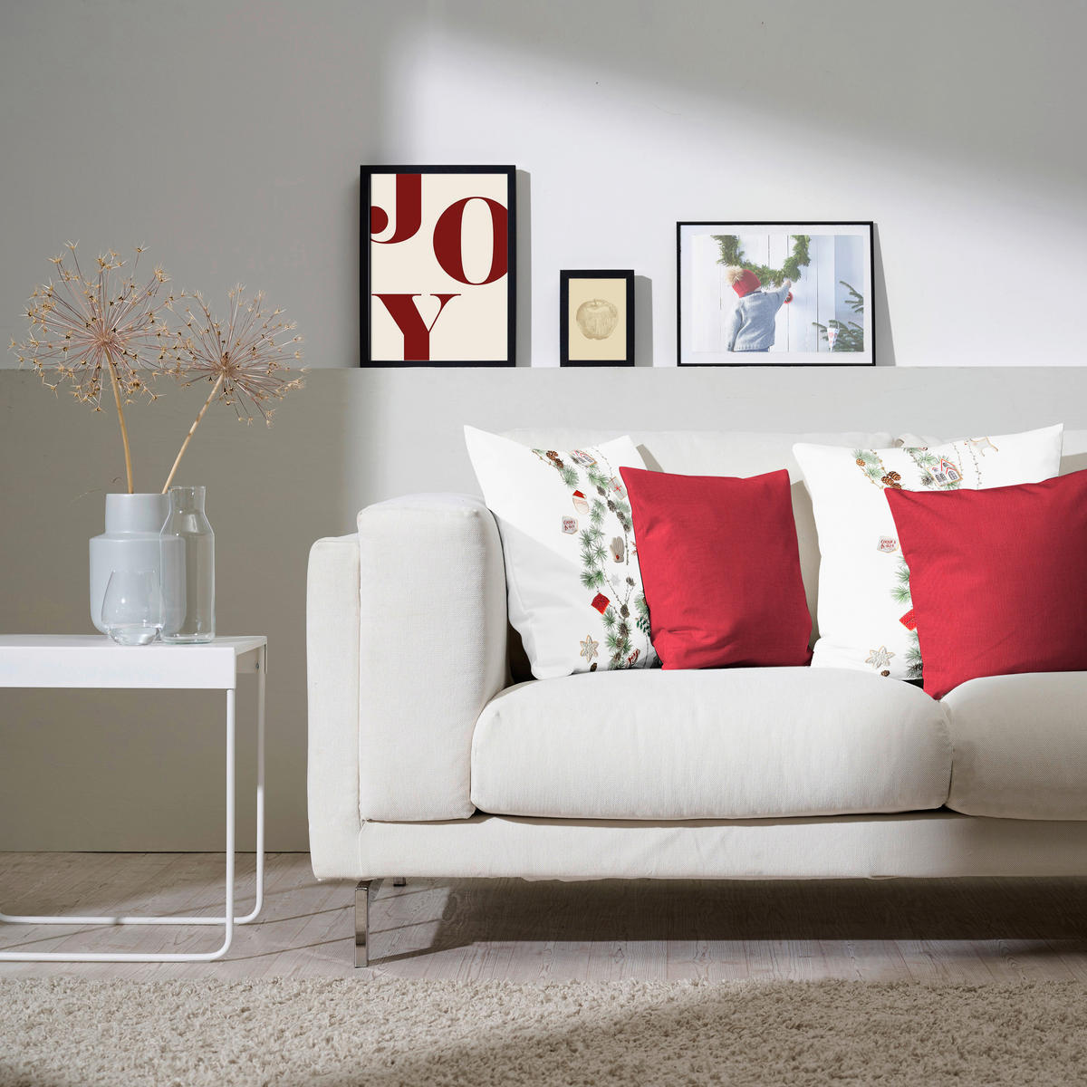 KISSENHÜLLE 49/49 cm  - Rot/Weiß, Design, Textil (49/49cm) - Apelt