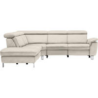 ECKSOFA in Flachgewebe, Mikrofaser Ecru  239/271 cm  - Ecru/Beige, Design, Textil/Metall (239/271cm) - Cantus