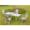 GARTENTISCH 120/90/75 cm Metall, Glas rechteckig  - Silberfarben, KONVENTIONELL, Glas/Metall (120/90/75cm) - Gardenson