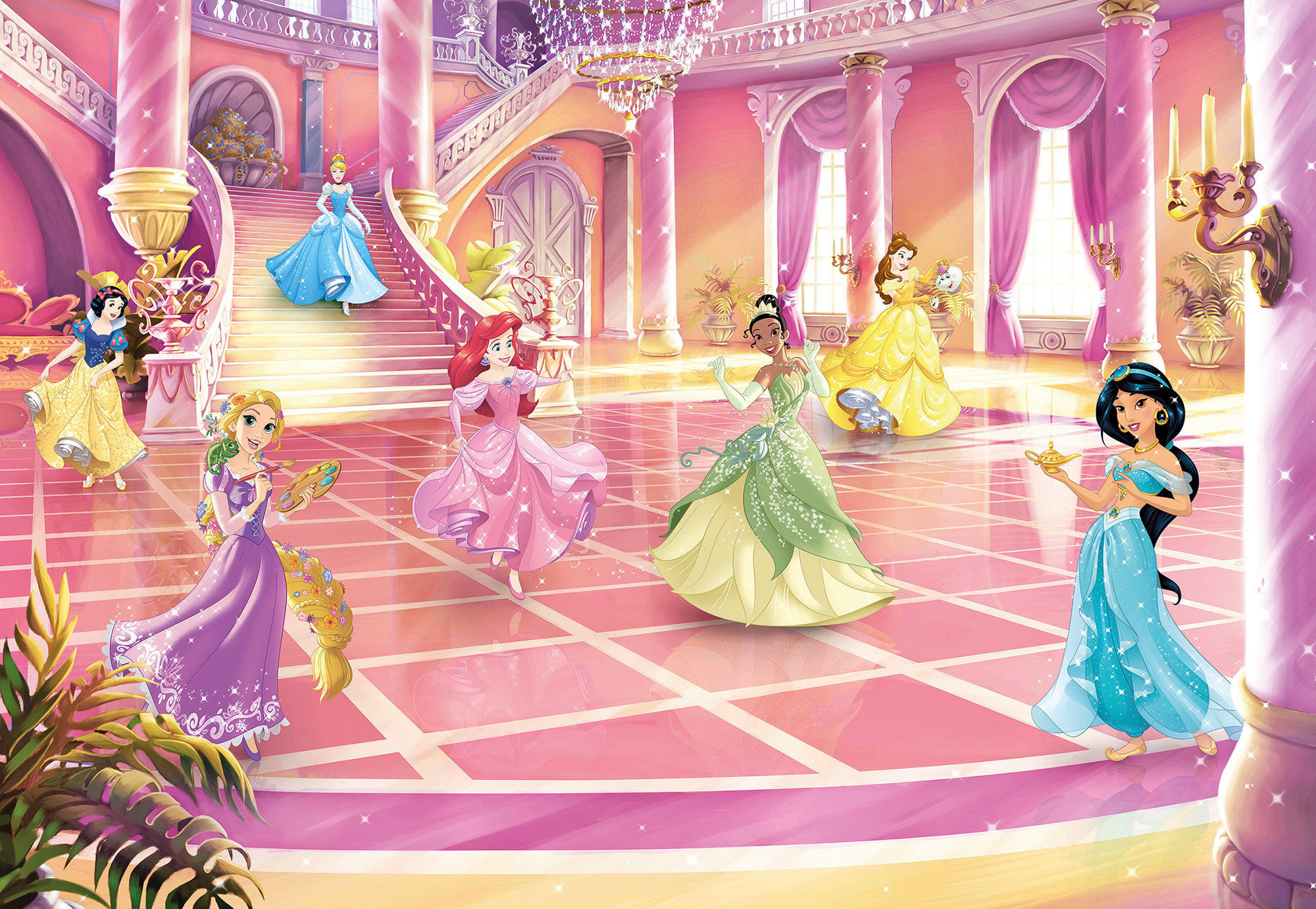 Xora Fototapete Disney Prinzessinnen Mehrfarbig 368x254 cm