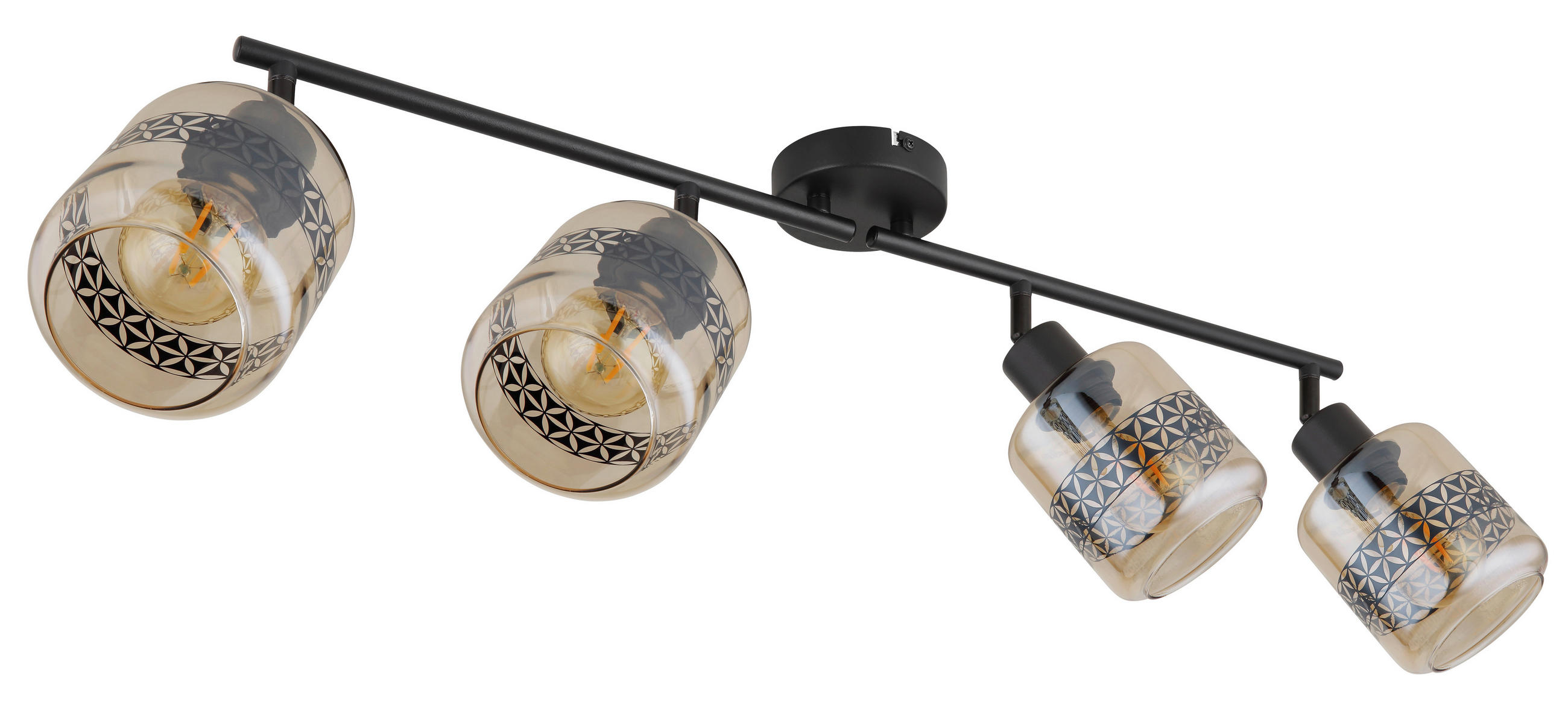 STRAHLER Lazarus 70,5/11/25 cm   - Schwarz, Design, Glas/Metall (70,5/11/25cm) - Globo