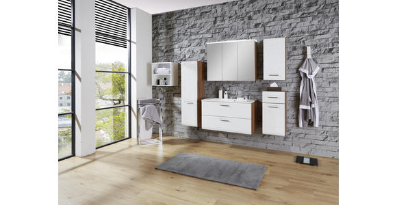 Waschbeckenunterschrank mit Soft-Close Avensis B: 90cm - Eichefarben/Weiß, MODERN, Holzwerkstoff (90/53/45cm) - Luca Bessoni
