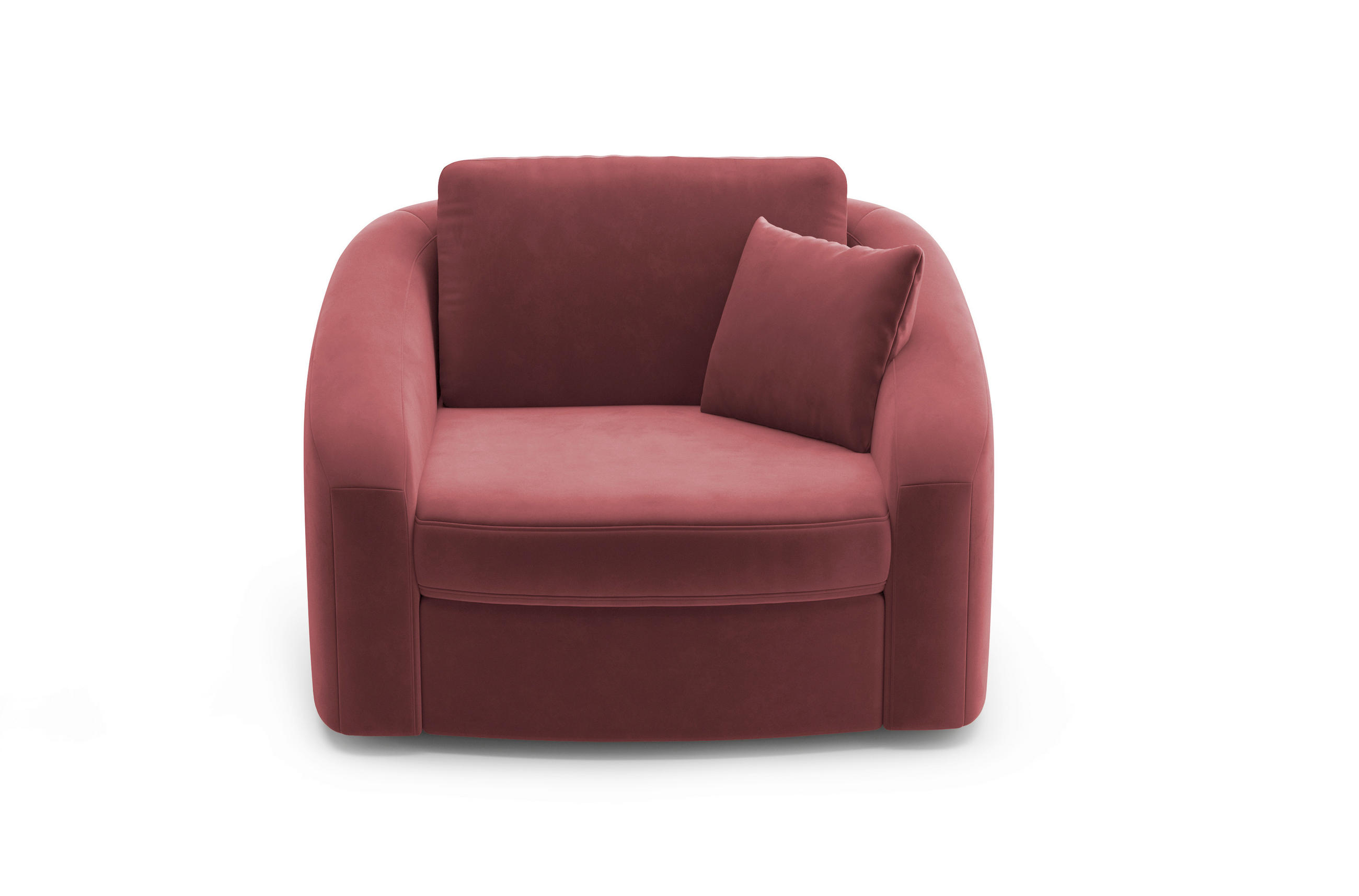 SESSEL in Samt Aubergine  - Aubergine/Schwarz, Modern, Kunststoff/Textil (116/88/104cm) - Sit & More