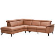 ECKSOFA in Echtleder Braun  239/271 cm  - Schwarz/Braun, Design, Leder/Metall (239/271cm) - Cantus