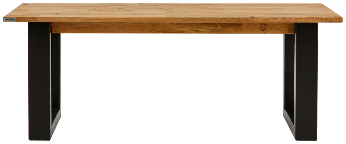 SEDACÍ LAVICE, divoký dub, divoký dub - divoký dub/černá, Natur, dřevo (120/38/45cm) - Livetastic
