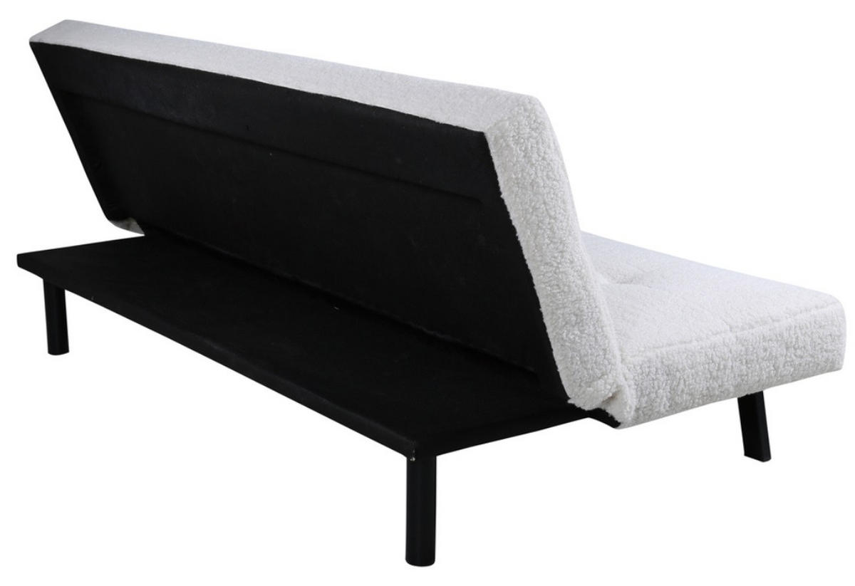 BÄDDSOFFA i teddy tyg vit, svart  - vit/svart, Design, metall/textil (180/33/106cm) - Niels Andersson