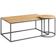 COUCHTISCH in Holz 100/60/41,5 cm  - Eichefarben/Schwarz, Design, Holz/Metall (100/60/41,5cm) - Johann Jakob