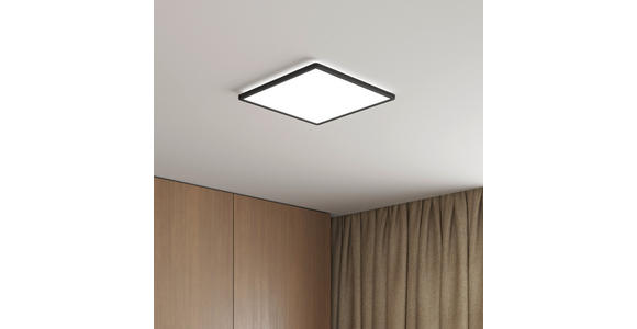 LED-DECKENLEUCHTE 42/42/2,9 cm   - Schwarz, Basics, Kunststoff (42/42/2,9cm) - Novel