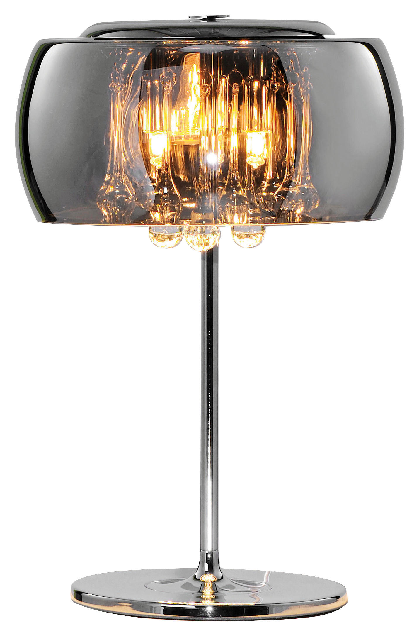 TISCHLEUCHTE 22,0/36,0 cm   - Chromfarben, LIFESTYLE, Glas/Metall (22,0/36,0cm)