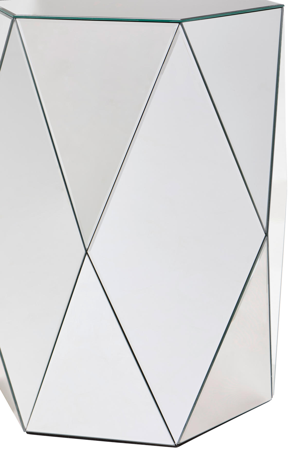 BEISTELLTISCH Klar sechseckig  - Klar, Design, Glas/Holzwerkstoff (45,5/61/45.5cm) - MID.YOU