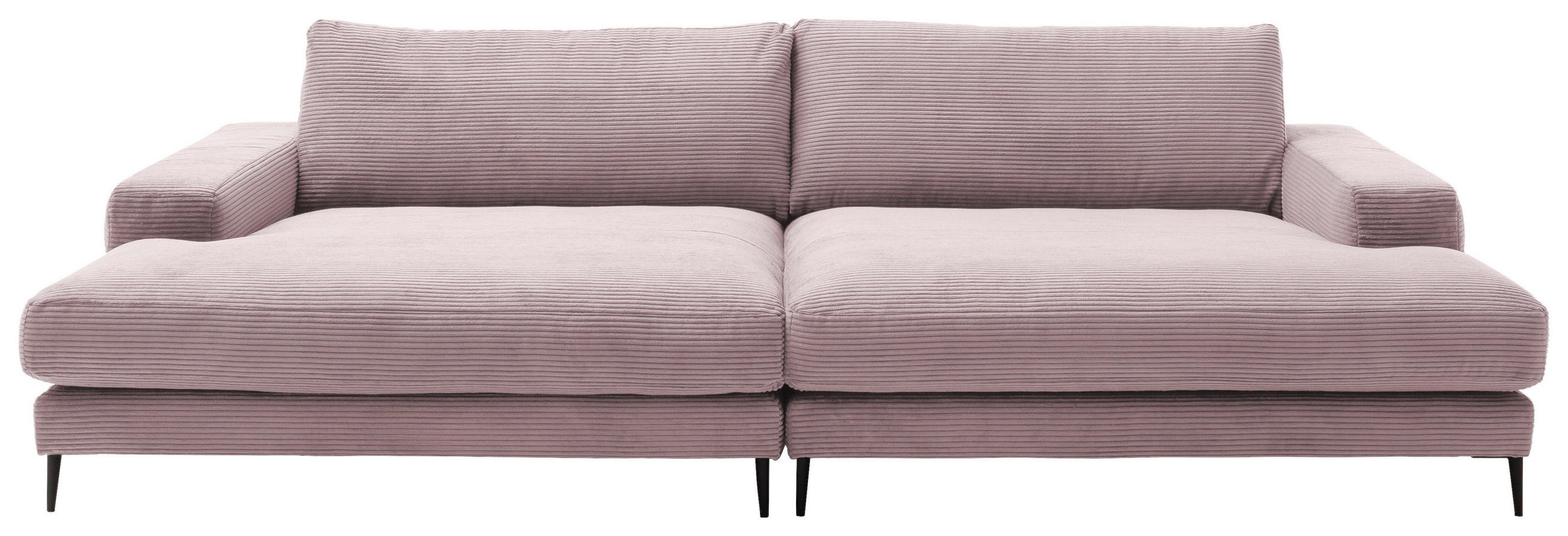 BIGSOFA  in Cord Rosa  - Schwarz/Rosa, Design, Textil/Metall (296/83/177cm) - Dieter Knoll