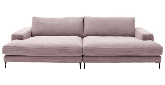 BIGSOFA Cord Rosa  - Schwarz/Rosa, Design, Textil/Metall (296/83/177cm) - Dieter Knoll