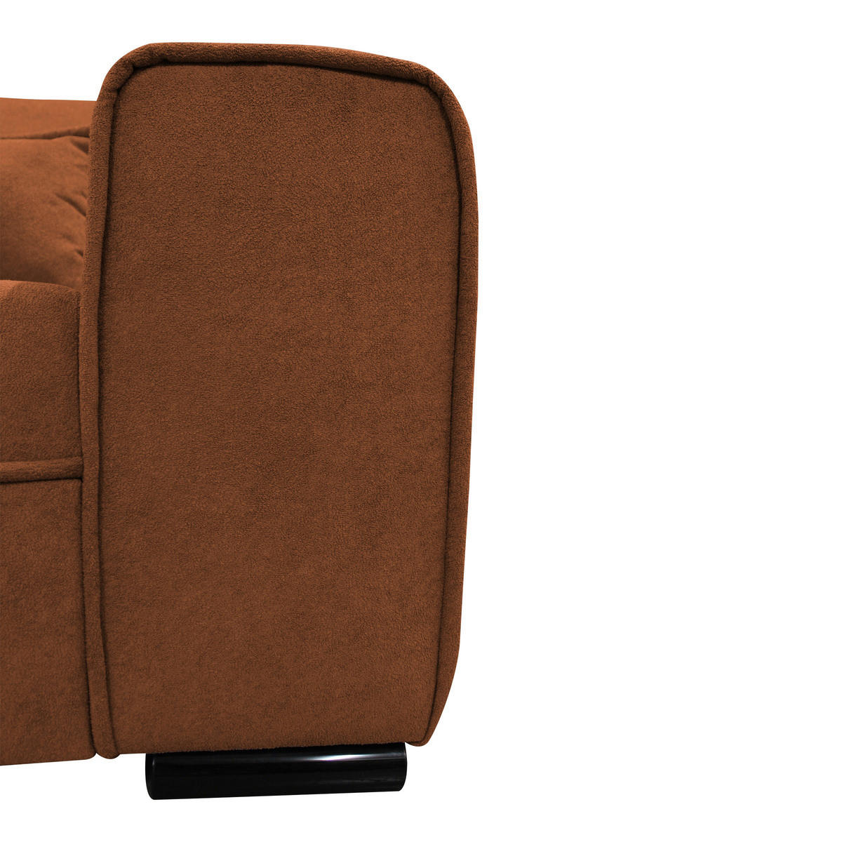 ECKSOFA in Struktur, Bouclé Rostfarben  - Rostfarben/Schwarz, Design, Kunststoff/Textil (175/270cm) - MID.YOU