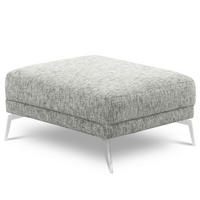 HOCKER Textil Grau  - Chromfarben/Grau, Design, Textil/Metall (96/45/80cm) - P & B