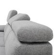 ECKSOFA in Velours Grau  - Schwarz/Grau, Design, Textil/Metall (187/295cm) - Novel