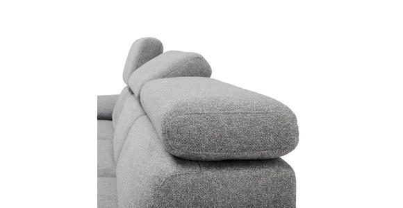 ECKSOFA Grau Velours - Schwarz/Grau, Design, Textil/Metall (187/295cm) - Novel