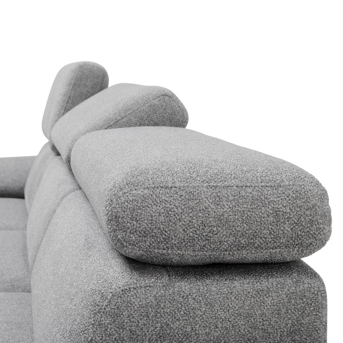 ECKSOFA in Velours Grau  - Schwarz/Grau, Design, Textil/Metall (187/295cm) - Novel