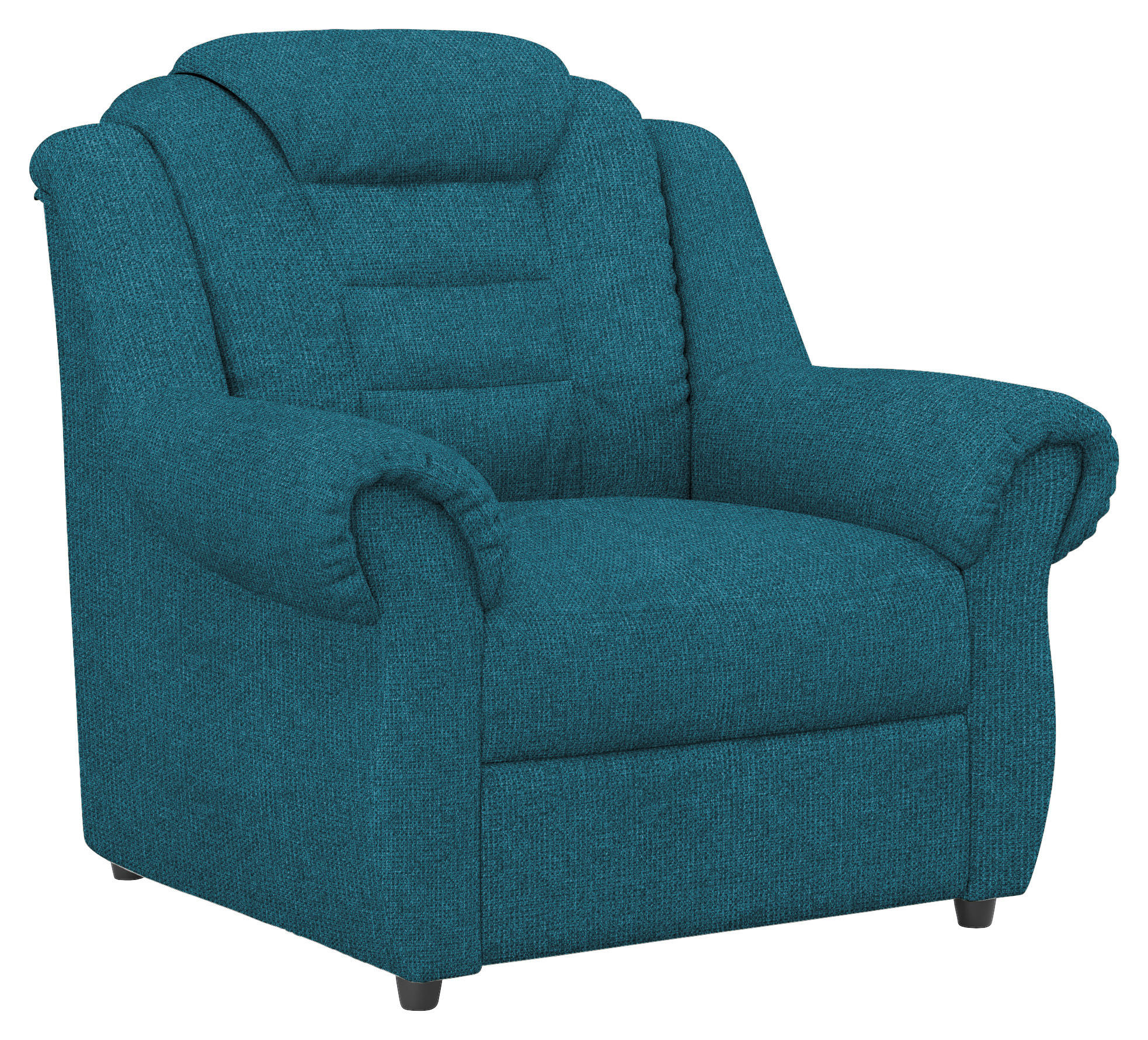 SESSEL in Chenille Blau - Blau/Schwarz, Konventionell, Kunststoff/Textil (104/102/101cm) - Livetastic