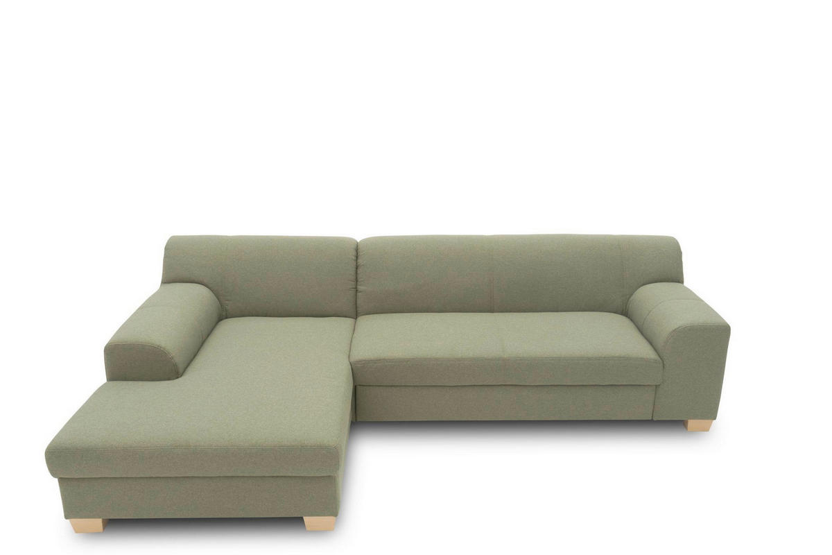 ECKSCHLAFSOFA  TINOS Grün Webstoff  - Beige/Grün, Basics, Textil (273/157cm) - MID.YOU