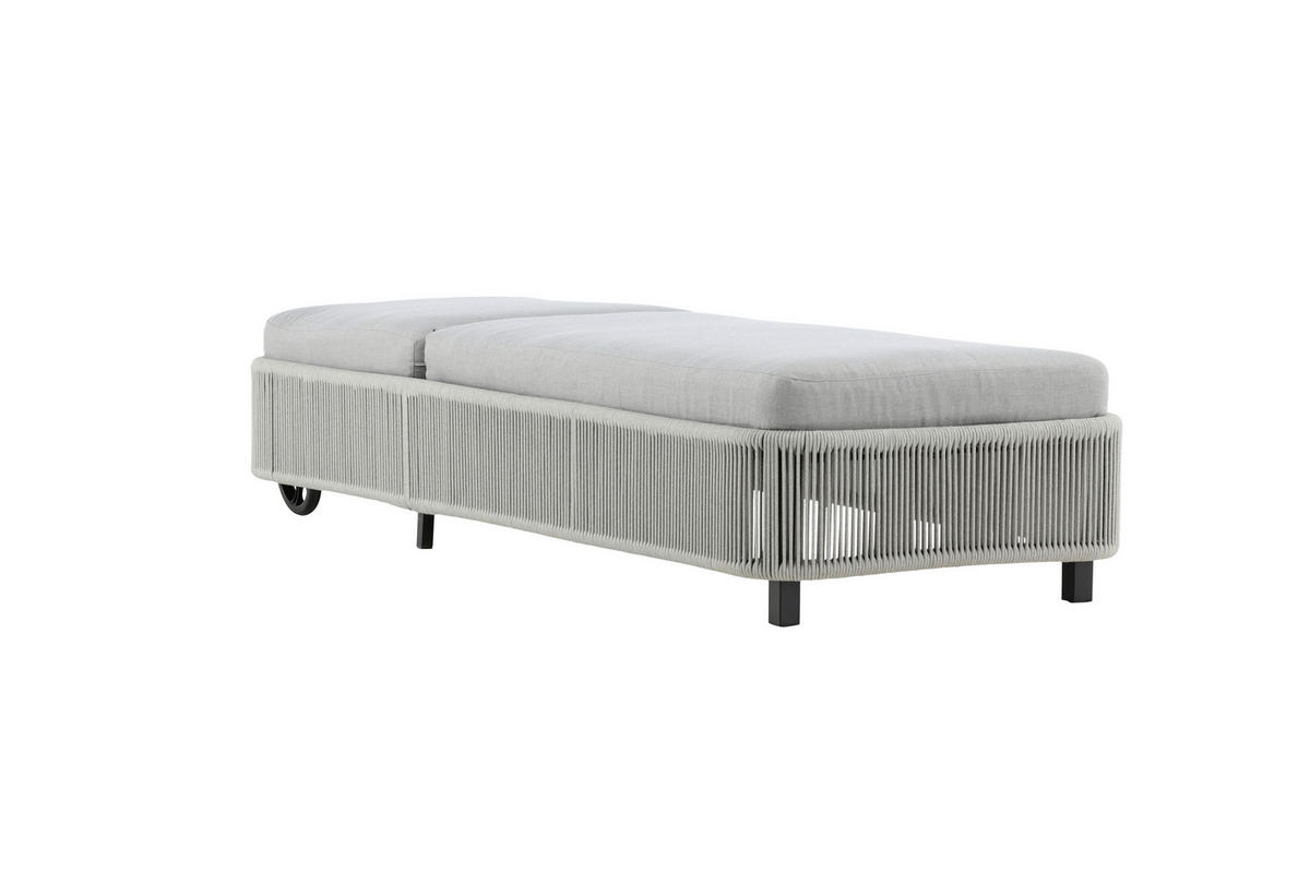 SONNENLIEGE 75/32/205 cm  - Schwarz/Grau, KONVENTIONELL, Textil/Metall (75/32/205cm) - Gardenson