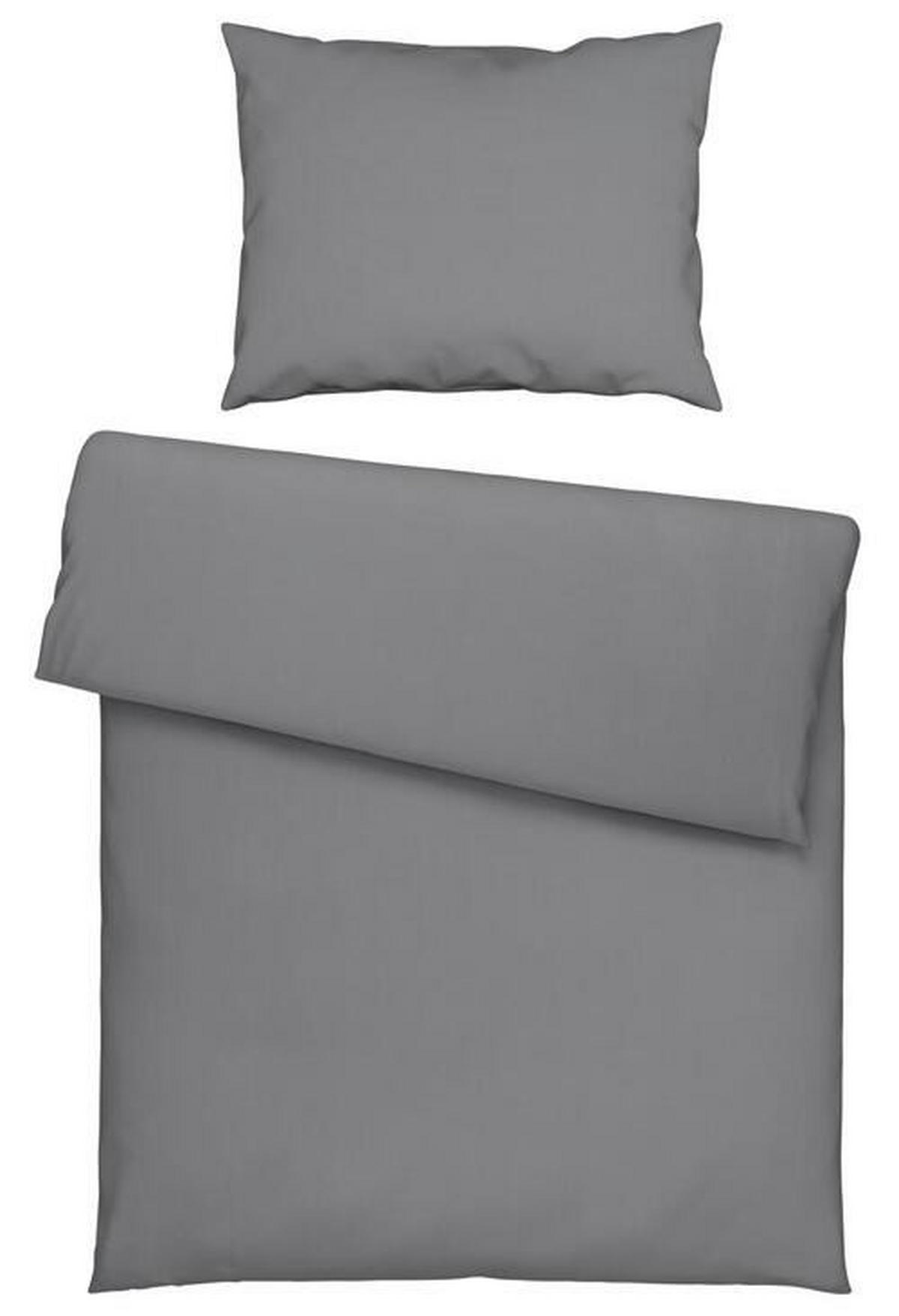 POSTELJNINA Uni 140/220 cm saten siva  - siva, Basics, tekstil (140/220cm) - Novel