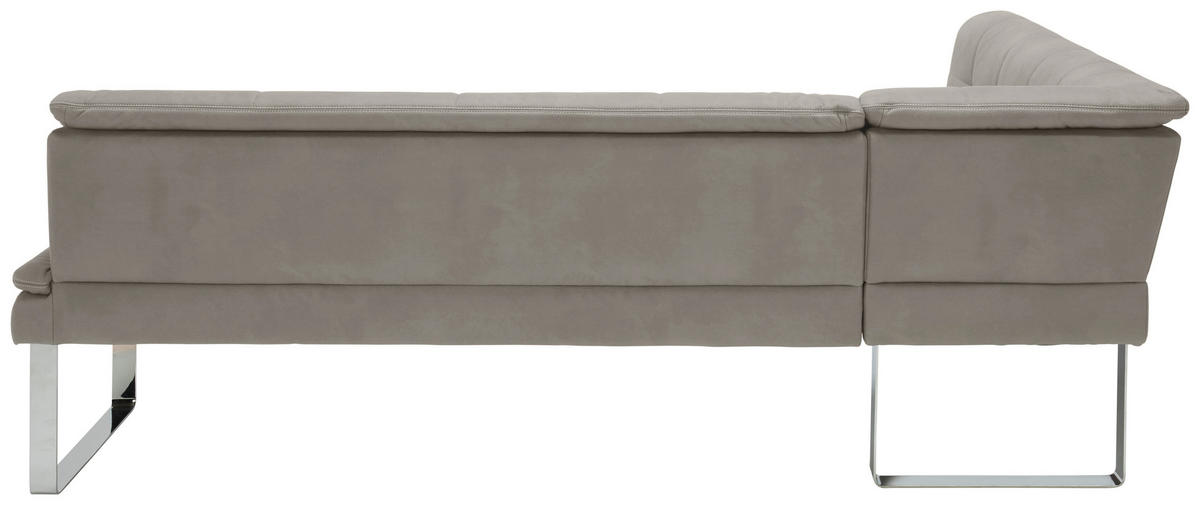 ECKBANK 174/213 cm Mikrofaser Chromfarben, Ecru Metall   - Chromfarben/Ecru, Design, Textil/Metall (174/213cm) - Novel