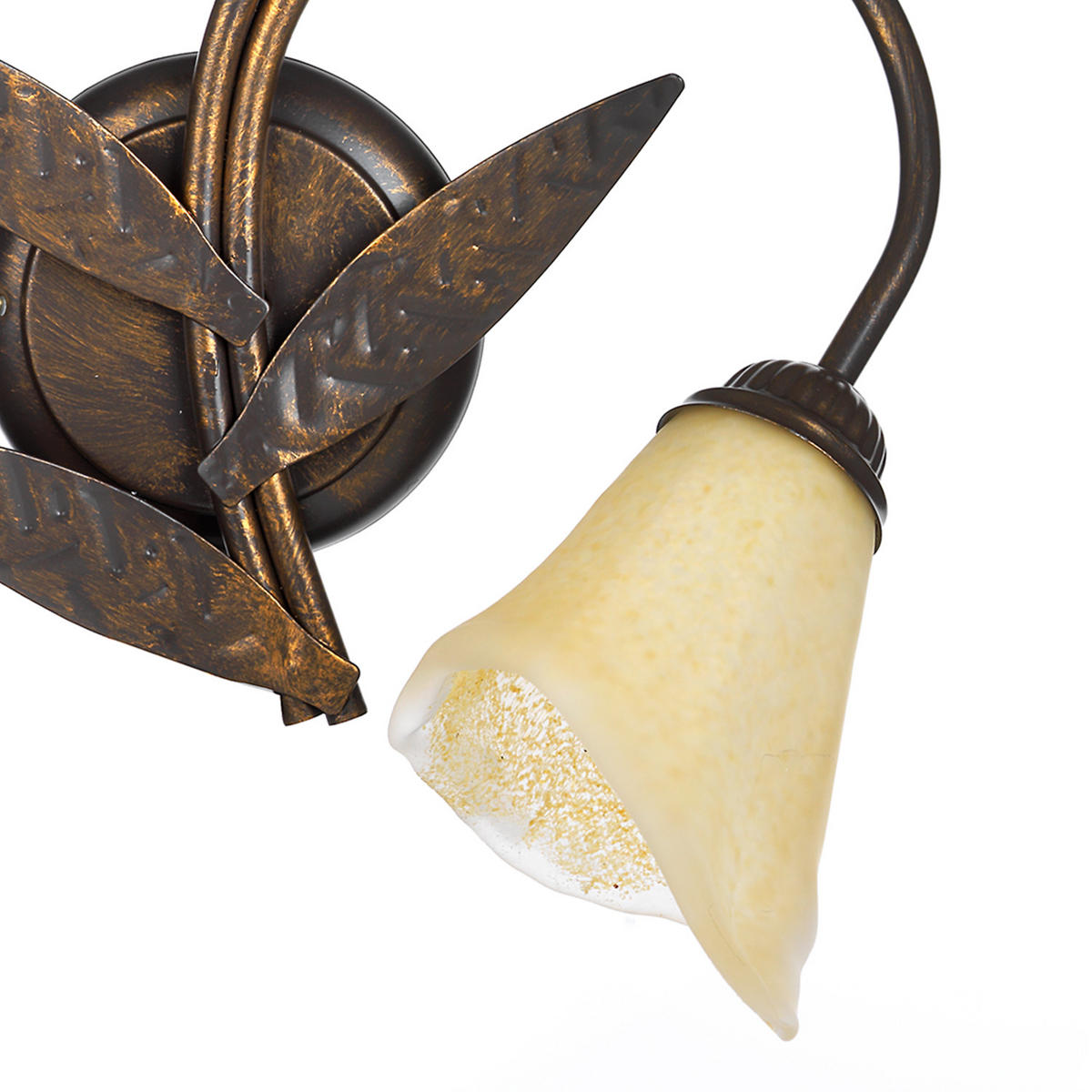WANDLEUCHTE 35/47/25 cm   - Bronzefarben, KONVENTIONELL, Glas/Metall (35/47/25cm)