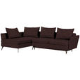 ECKSOFA in Webstoff Braun  - Schwarz/Braun, MODERN, Textil/Metall (182/282cm) - Carryhome