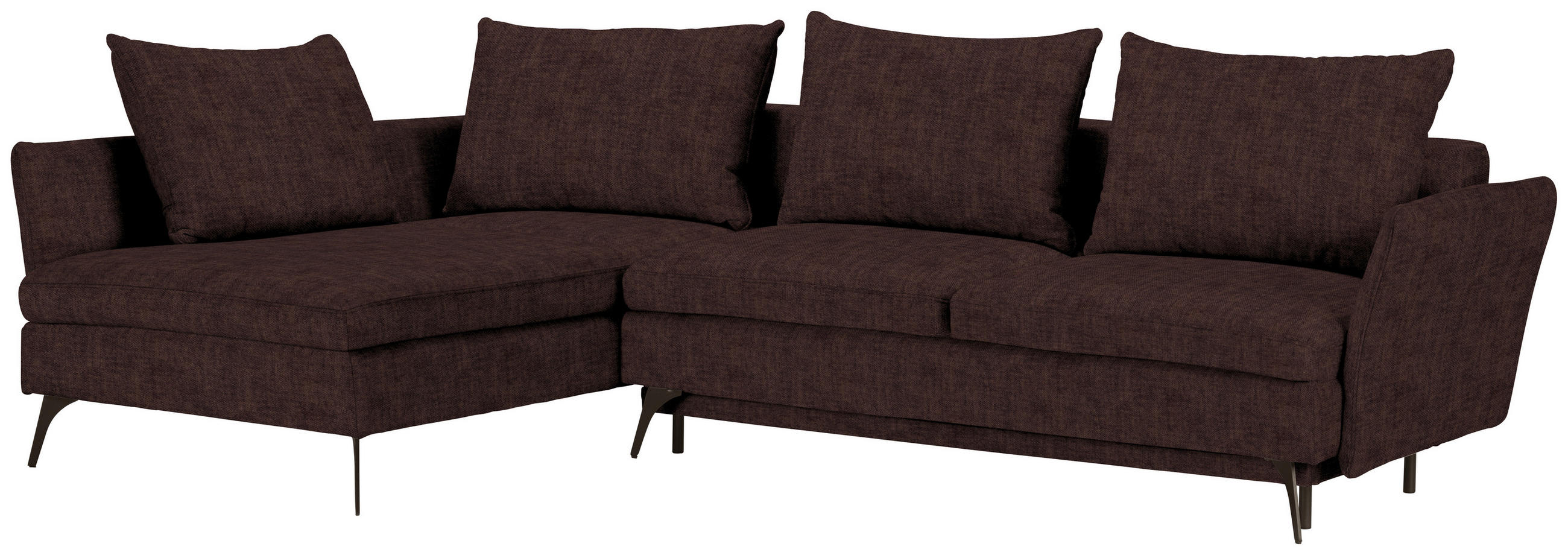 ECKSOFA in Webstoff Braun  - Schwarz/Braun, Modern, Textil/Metall (182/282cm) - Carryhome
